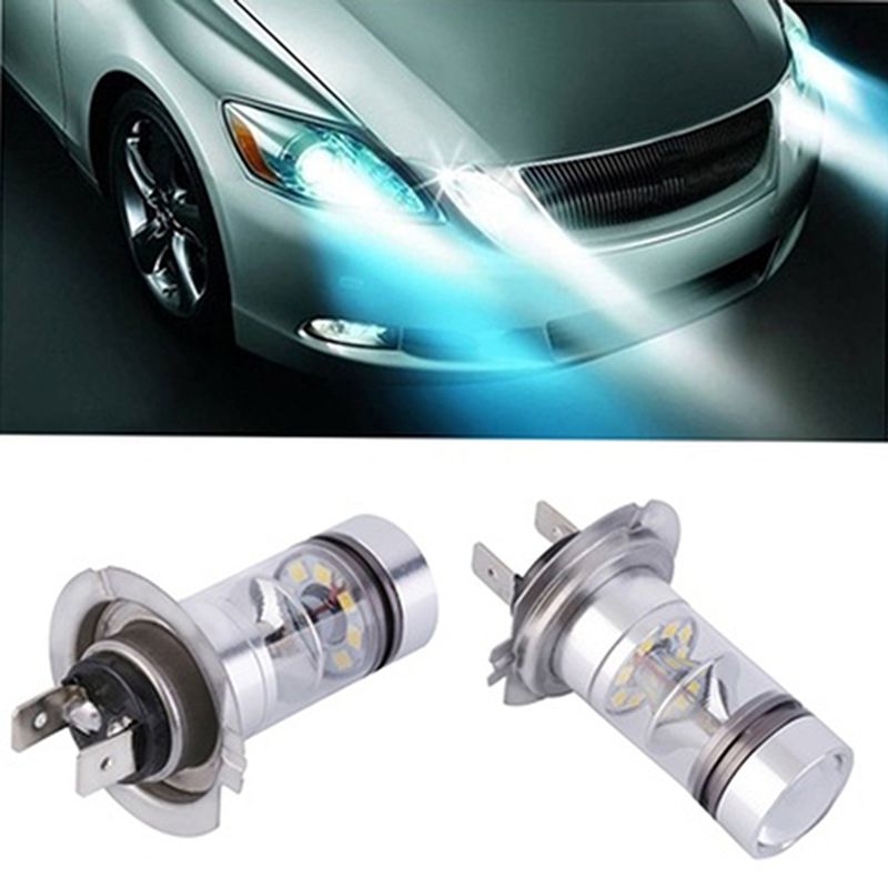 Car Vehicle White H7 100W LED 20-SMD Projector Fog Driving