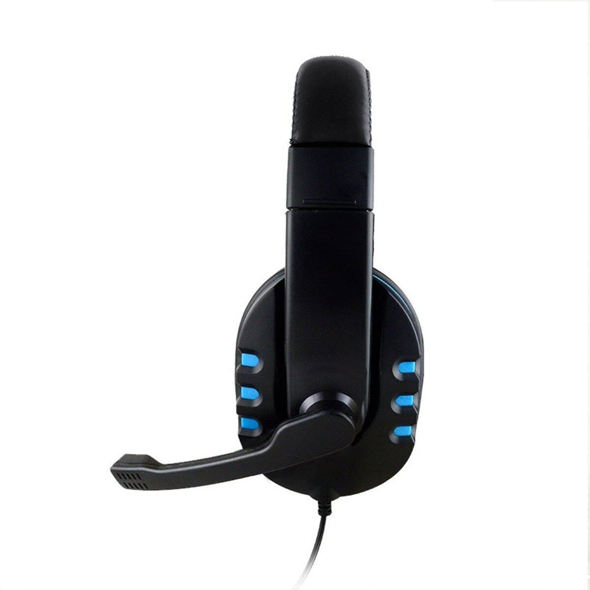 Adjustable Size Gaming Headset 3.5mm Stereo Surround Gamer Wired Headphone With Mic For PS4 PC Noise Reduction Headset Over-The-Ear Earpiece Computer Earphone For PUBG CSGO Warframe TPS / FPS Games Black+Blue