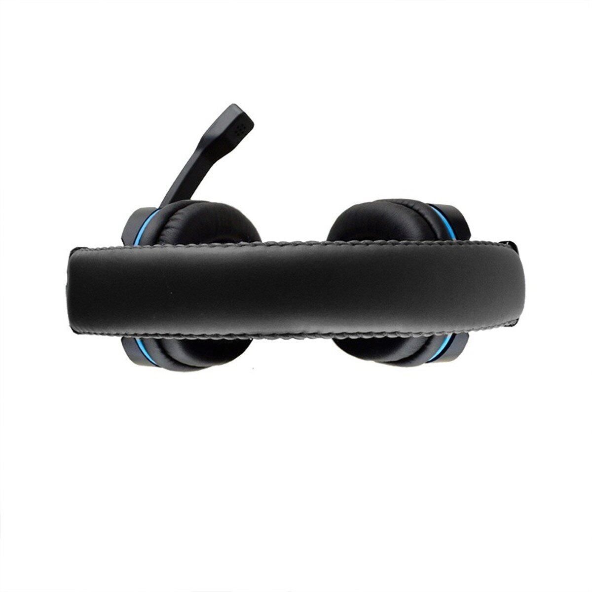 Adjustable Size Gaming Headset 3.5mm Stereo Surround Gamer Wired Headphone With Mic For PS4 PC Noise Reduction Headset Over-The-Ear Earpiece Computer Earphone For PUBG CSGO Warframe TPS / FPS Games Black+Blue