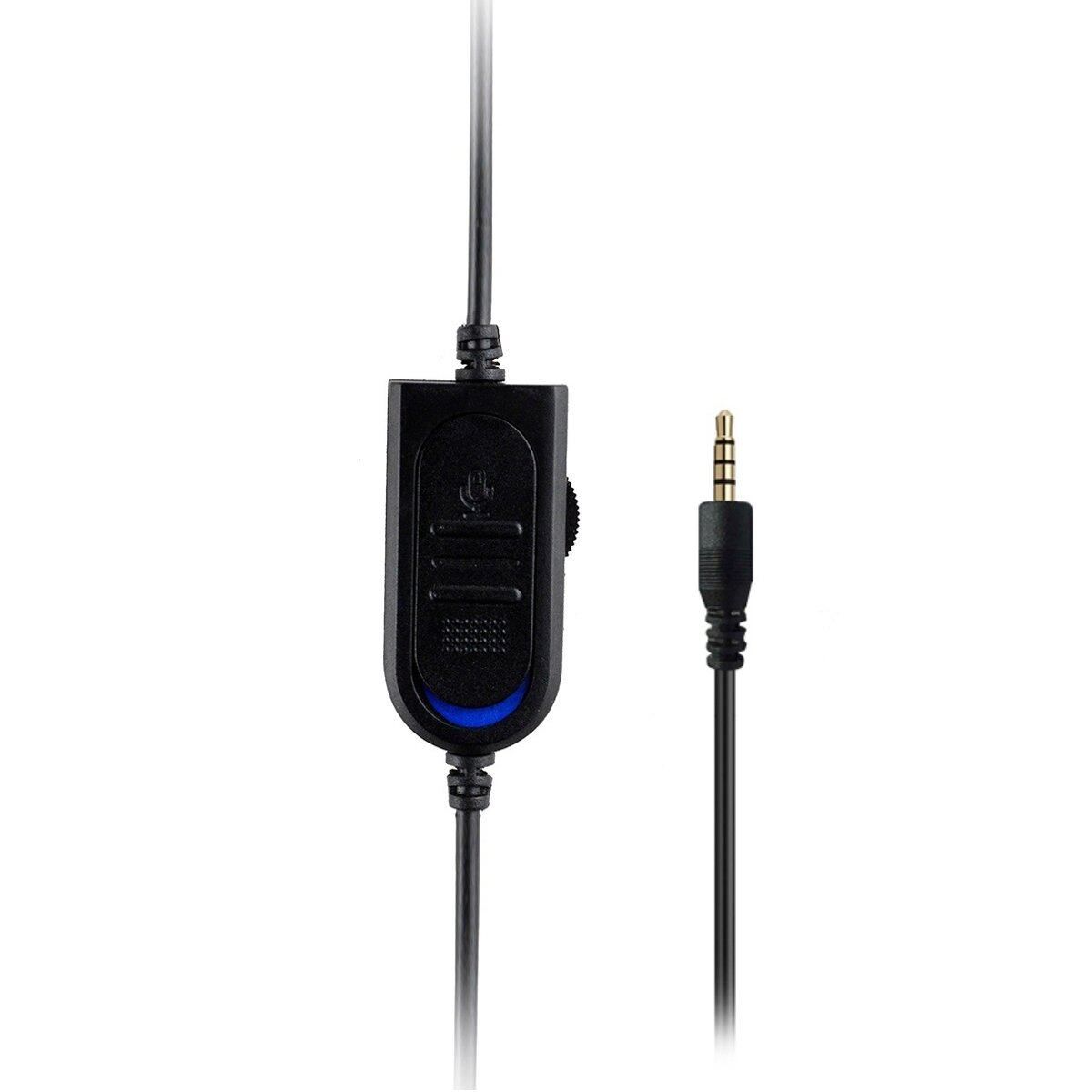 Adjustable Size Gaming Headset 3.5mm Stereo Surround Gamer Wired Headphone With Mic For PS4 PC Noise Reduction Headset Over-The-Ear Earpiece Computer Earphone For PUBG CSGO Warframe TPS / FPS Games Black+Blue