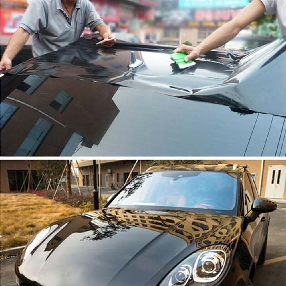 1Pcs High Quality 100x30cm UV Resistant Adhesive High Gloss BlaVinyl Tape Car Wrap Film Protection Waterproof Sticker