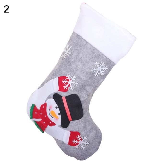 Hanging Stocking Eye-catching Cartoon Pattern Fabric LED-