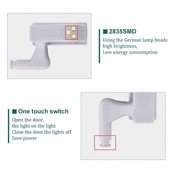 2PCs LED Under Cabinet Light Universal Wardrobe Light Sensor
