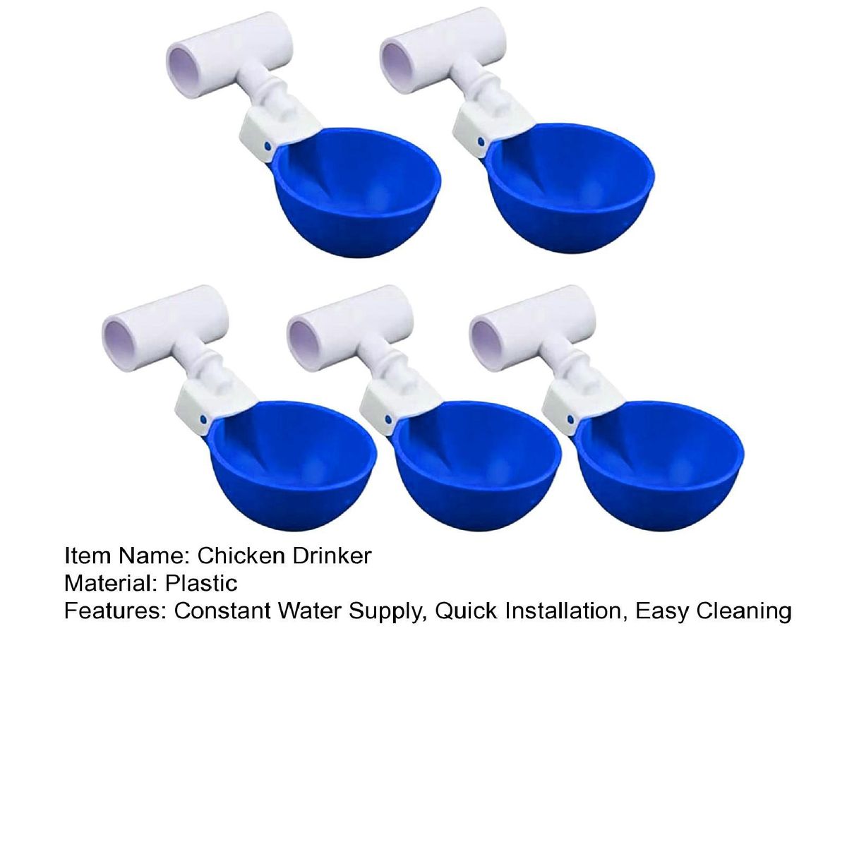 5Pcs Chicken Waterer Large Automatic Chicken Waterer Cup Blue