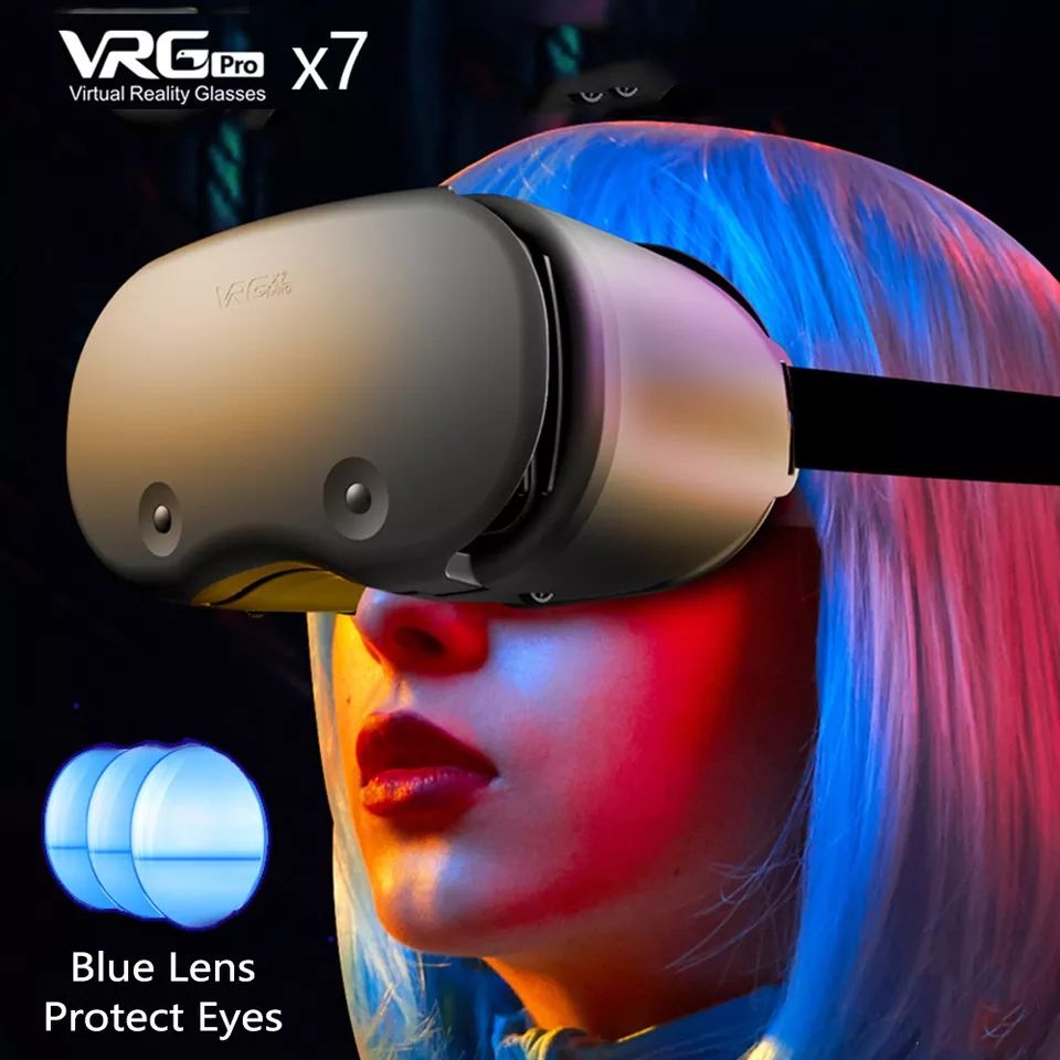 VRG Pro Virtual Rety 3D VR  Glasses For Smartphones 5-7 Inches S With Free Ear Piece