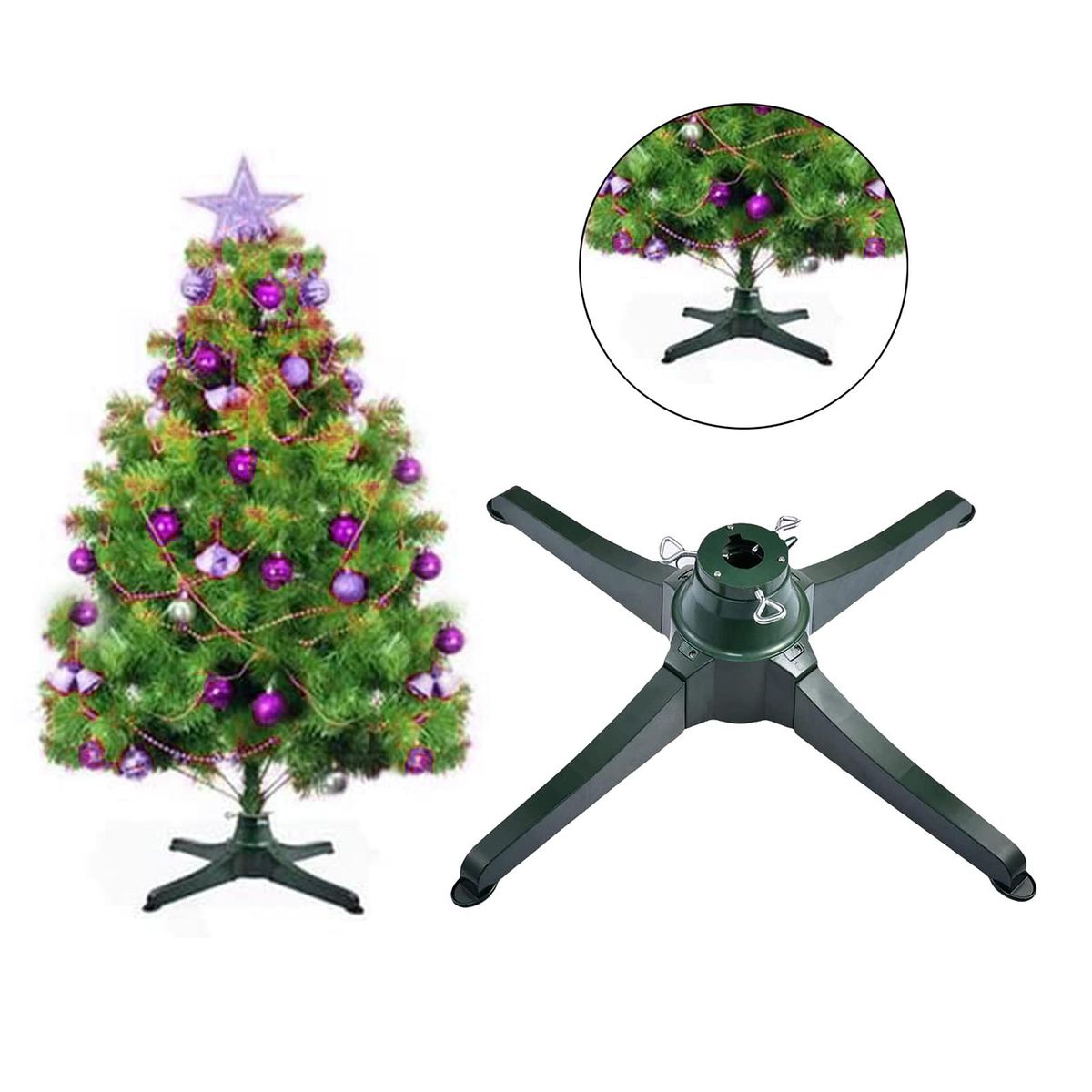 Rotating Christmas  Holder Adjustable Tree Base Seasonal