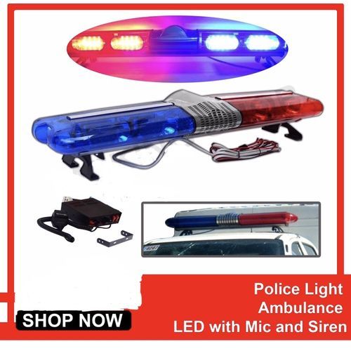 LED Revolving Police Light Ambulance With Mic And Siren