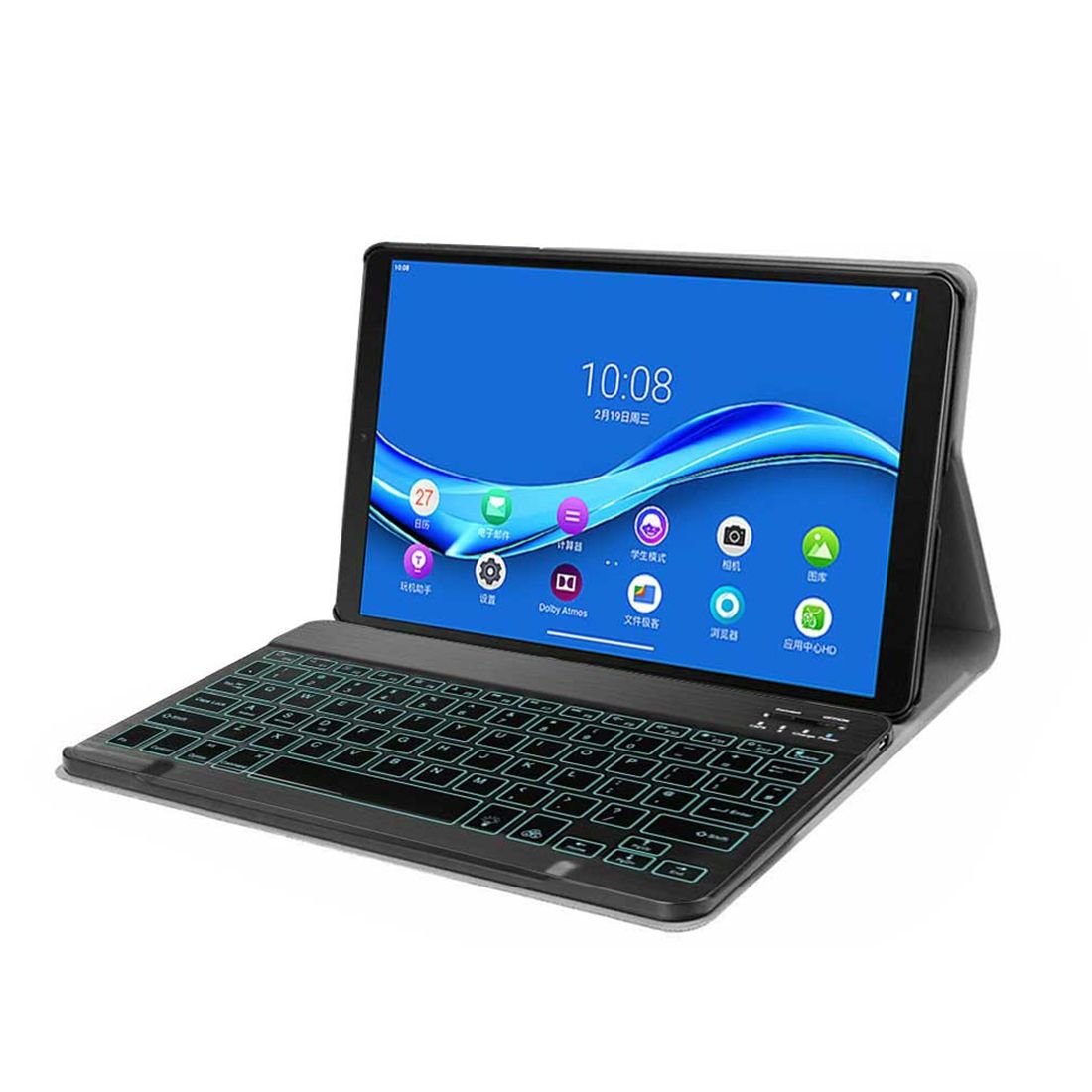 DY-M10P For Lenovo Smart Tab M10 HPD Plus TB-X606F 10.3 Inch 2 In 1 Removable Magnetic ABS Bluetooth Keyboard + Protective Leather Case With Stand & Sleep / Wake-up & Pen Holder(Black)