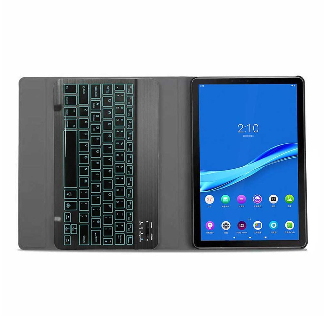 DY-M10P For Lenovo Smart Tab M10 HPD Plus TB-X606F 10.3 Inch 2 In 1 Removable Magnetic ABS Bluetooth Keyboard + Protective Leather Case With Stand & Sleep / Wake-up & Pen Holder(Black)