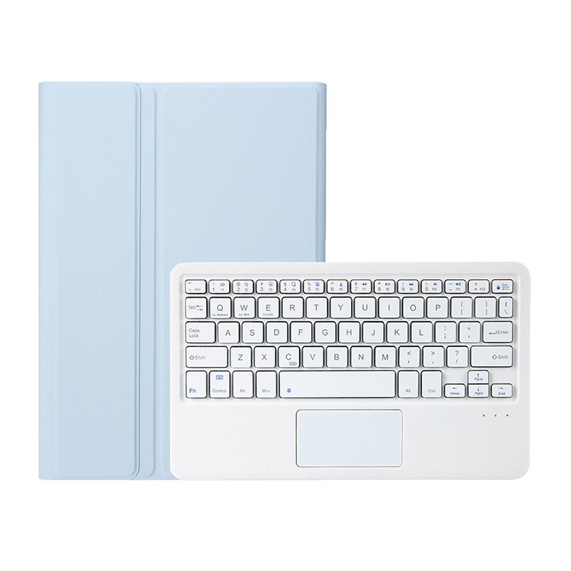 Bluetooth Keyboard Leather Case For Samsung Galaxy Tab A8 2021 SM-X205 / SM-X200(White Ice)
