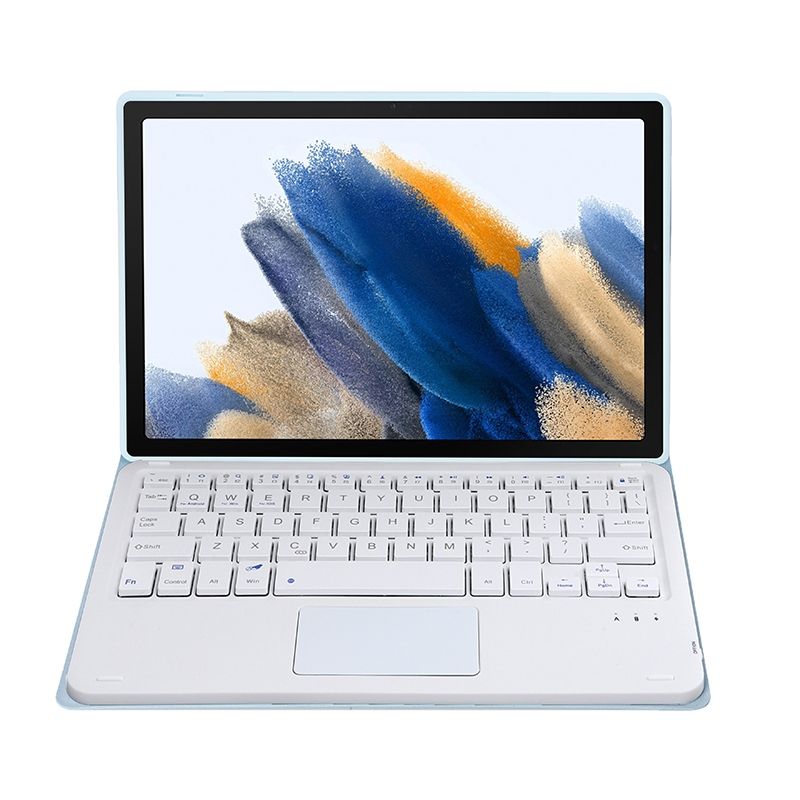 Bluetooth Keyboard Leather Case For Samsung Galaxy Tab A8 2021 SM-X205 / SM-X200(White Ice)