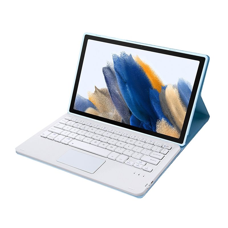 Bluetooth Keyboard Leather Case For Samsung Galaxy Tab A8 2021 SM-X205 / SM-X200(White Ice)