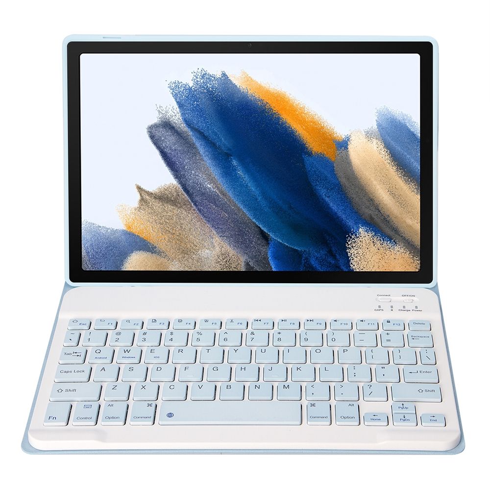 Ultra Thin Bluetooth Keyboard Leather Case For Samsung Galaxy Tab A8 10.5 2021 SM-X200 / SM-X205(White Ice)