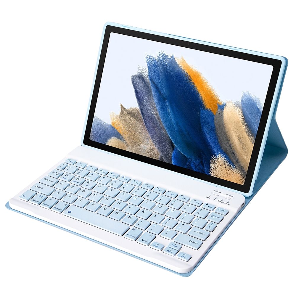 Ultra Thin Bluetooth Keyboard Leather Case For Samsung Galaxy Tab A8 10.5 2021 SM-X200 / SM-X205(White Ice)