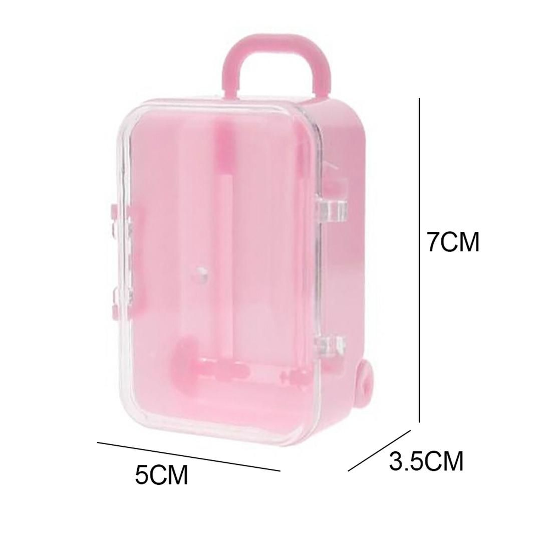 Pink mini roller travel suitcase candy box personality creative wedding candy box luggage trolley case candy toy small storage box