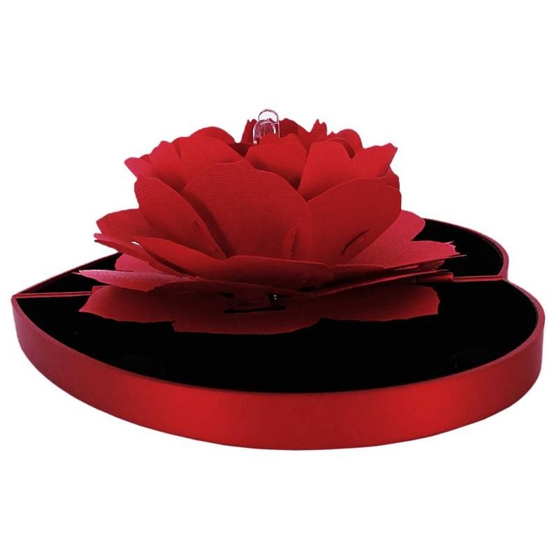 Rose Flower Rotating Ring Box, Proposal Box, Rose Wedding Engagement Ring Box, Jewelry Storage Box, Valentine's Best Female Gift Box,Love Box, Home Decoration Box (Without Ring)