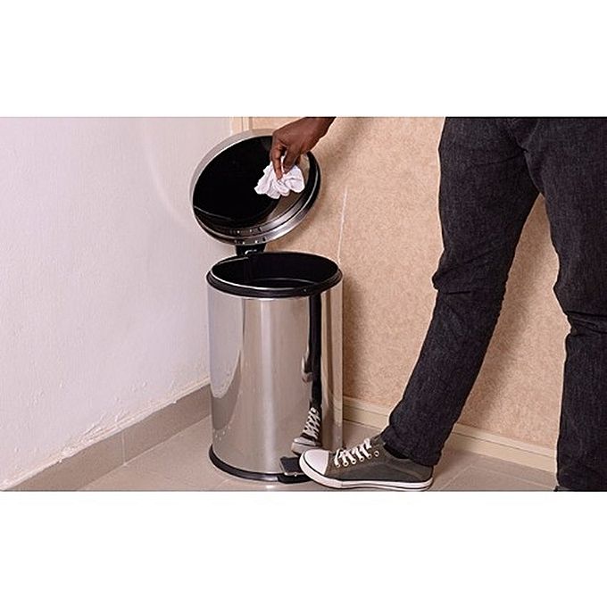 12 Litres Stainless Steel Pedal Dust Waste Bin