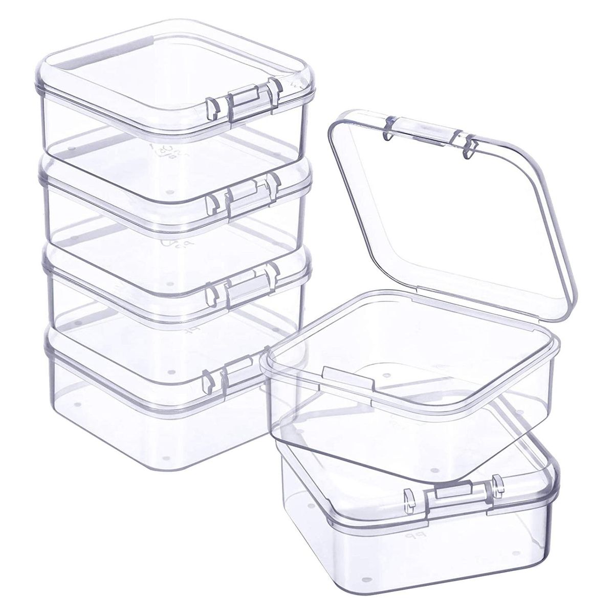 6 Pieces Mini Plastic Clear Storage Box for Collecting Small Items, Beads, Jewelry, Business Cards