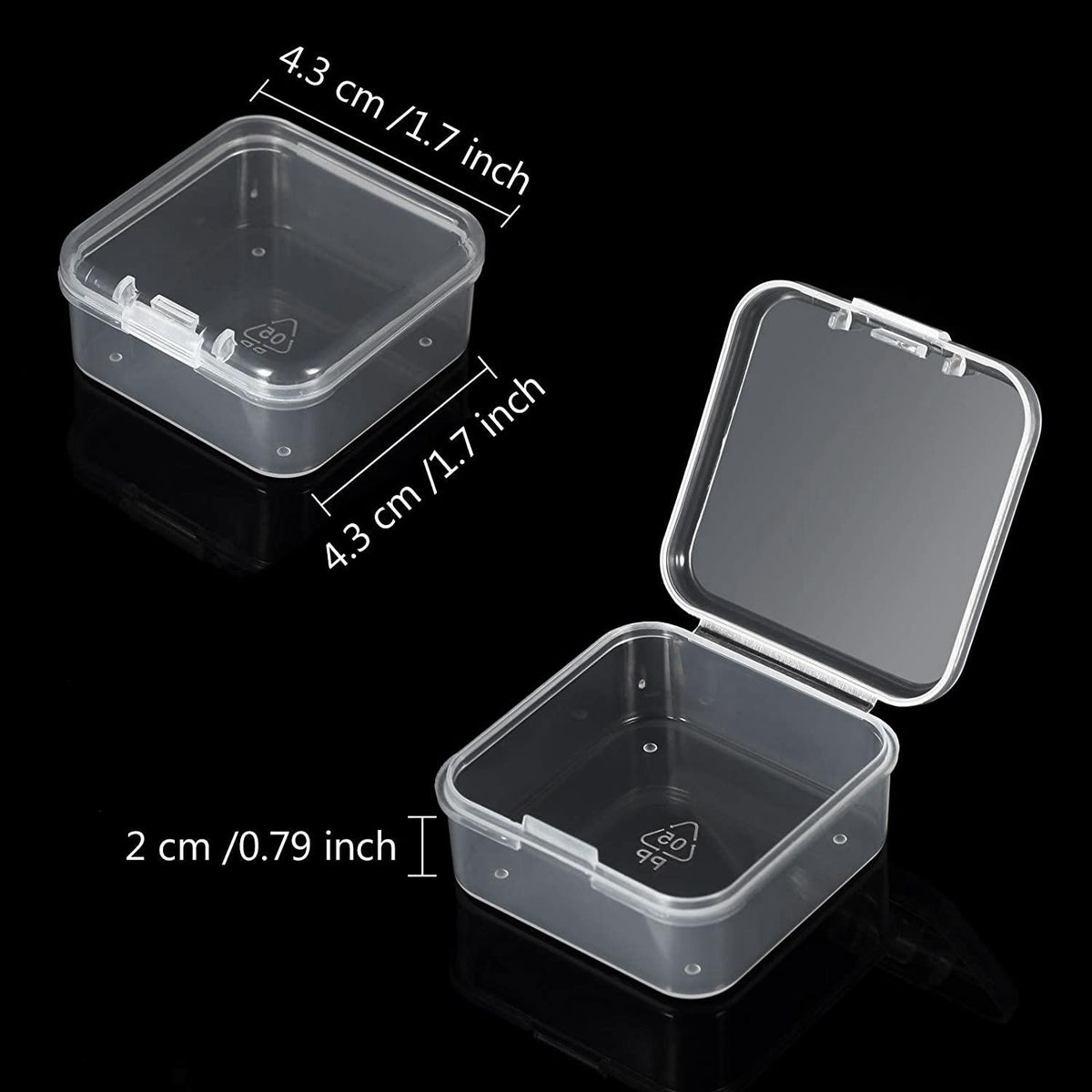 6 Pieces Mini Plastic Clear Storage Box for Collecting Small Items, Beads, Jewelry, Business Cards
