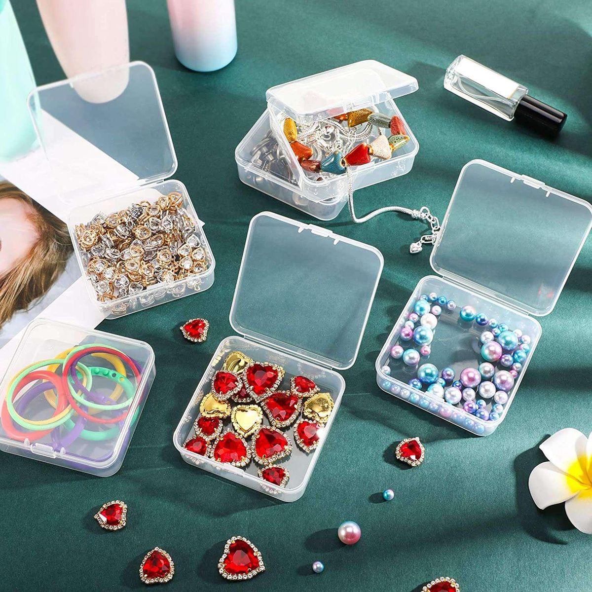 6 Pieces Mini Plastic Clear Storage Box for Collecting Small Items, Beads, Jewelry, Business Cards