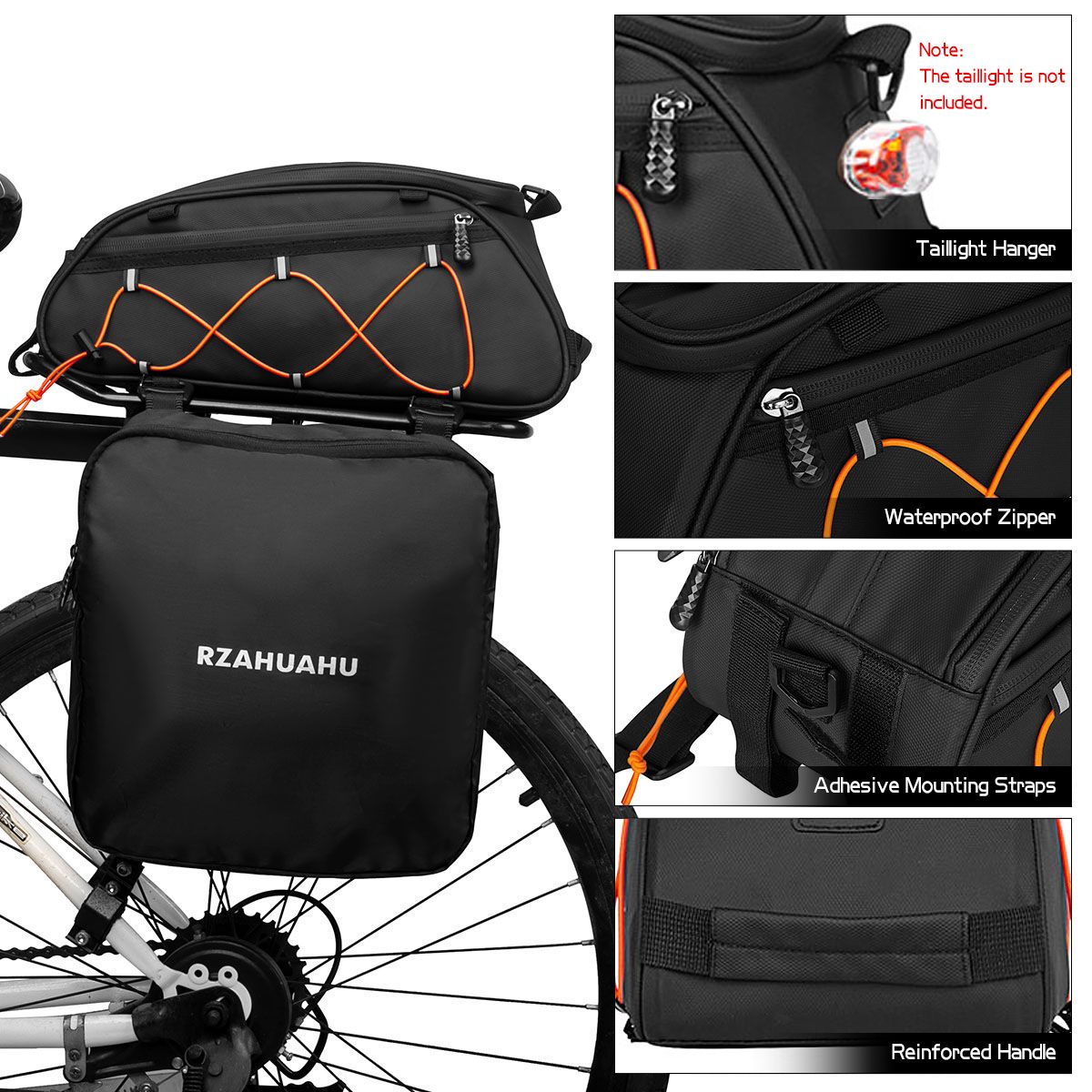 3-In-1 Bike Rack Bag Trunk Bag Waterproof Bicycle Rear Seat