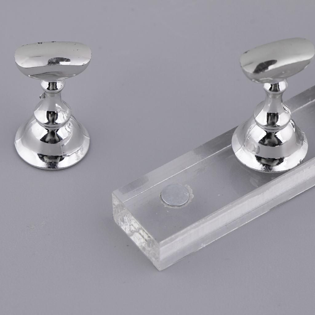5x Acrylic False Nail Tips Practice Display Stand Holder For Silver