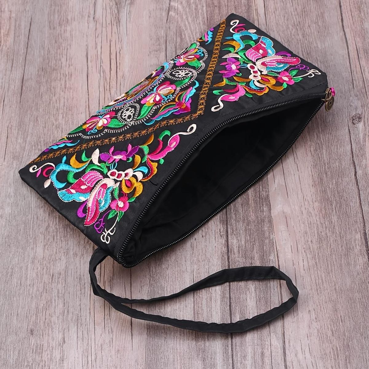 Small Embroidered Wristlet Bag Embroidered Floral Wristlet Wallets Purses for Women