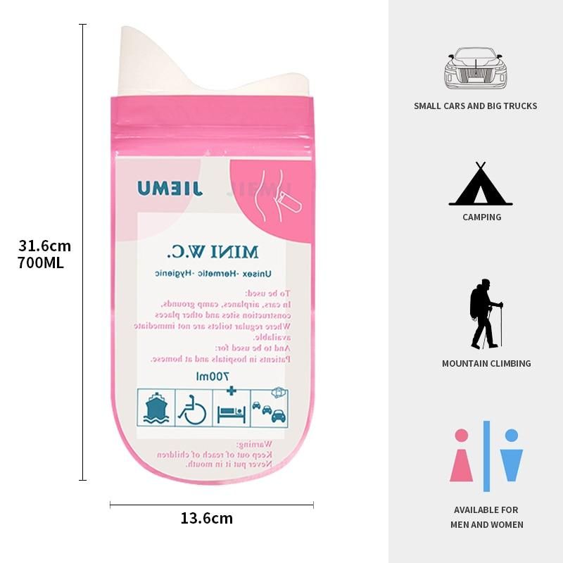 Emergency Car Urine Bags 700ML Mobile Toilets For Camping Travel Traffic Women Portable Outdoor Disposable Pee Bag