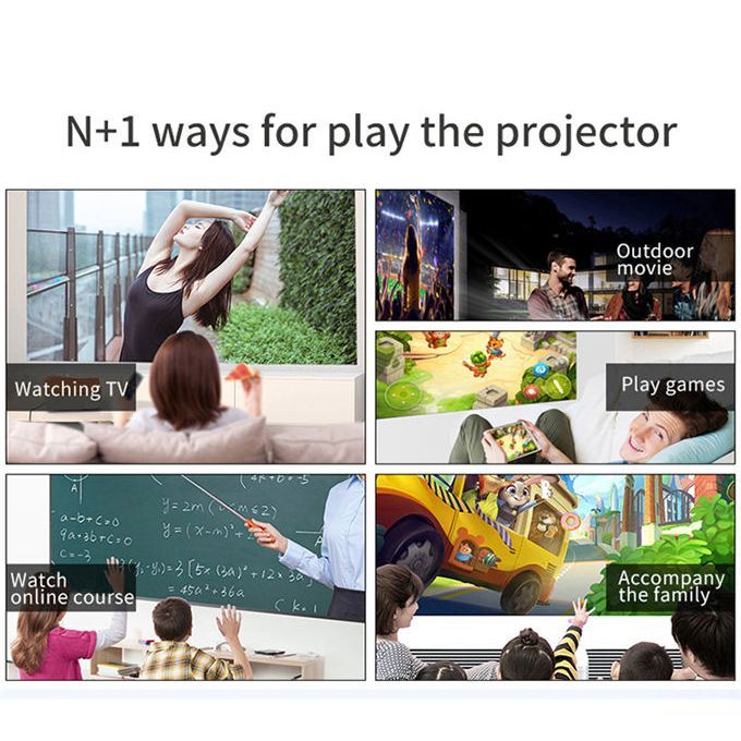 Max 150 "HD Large Screen TV Home Projector LED Video Support 1080P