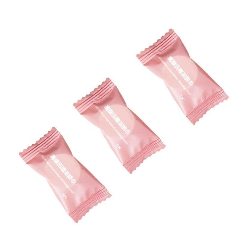 30pcs Disposable Towel Compressed Portable Travel Non-woven Face Towel Water Wet Wipe Outdoor Moistened Tissues Candy Towels