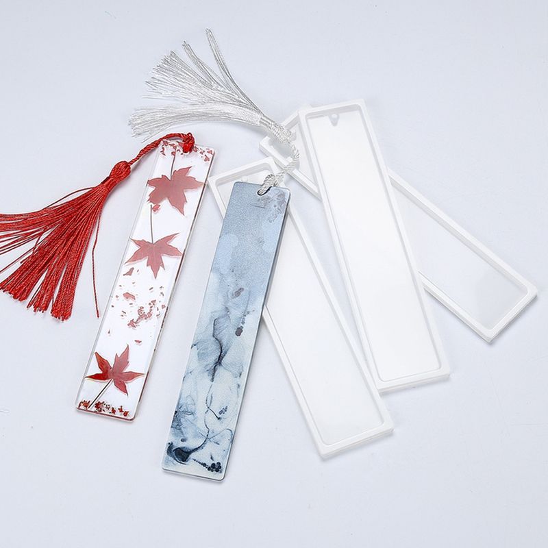 5Pcs Silicone Rectangular Bookmark Mould Resin-Transparent