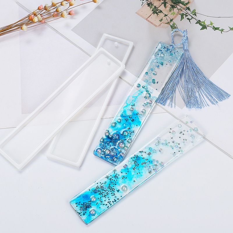 5Pcs Silicone Rectangular Bookmark Mould Resin-Transparent