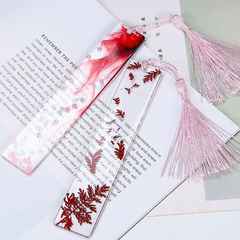 5Pcs Silicone Rectangular Bookmark Mould Resin-Transparent