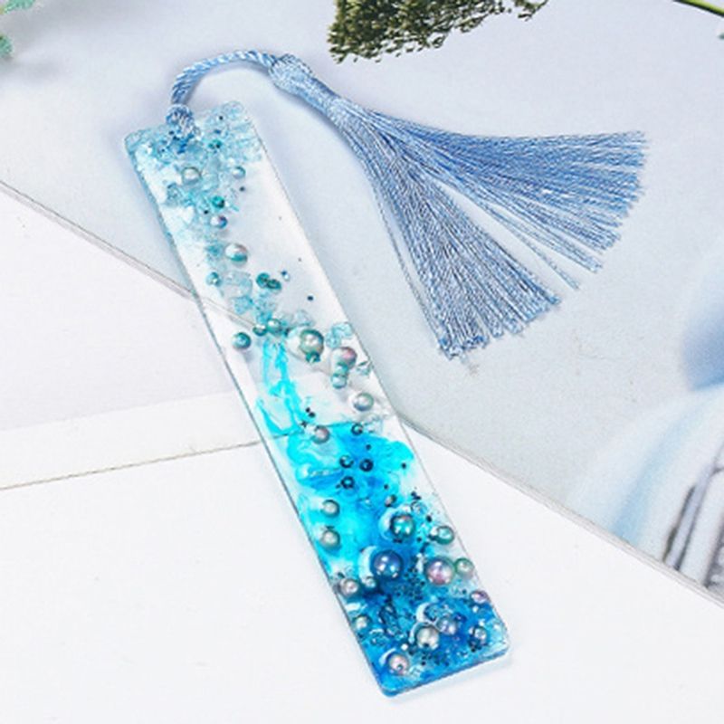 5Pcs Silicone Rectangular Bookmark Mould Resin-Transparent