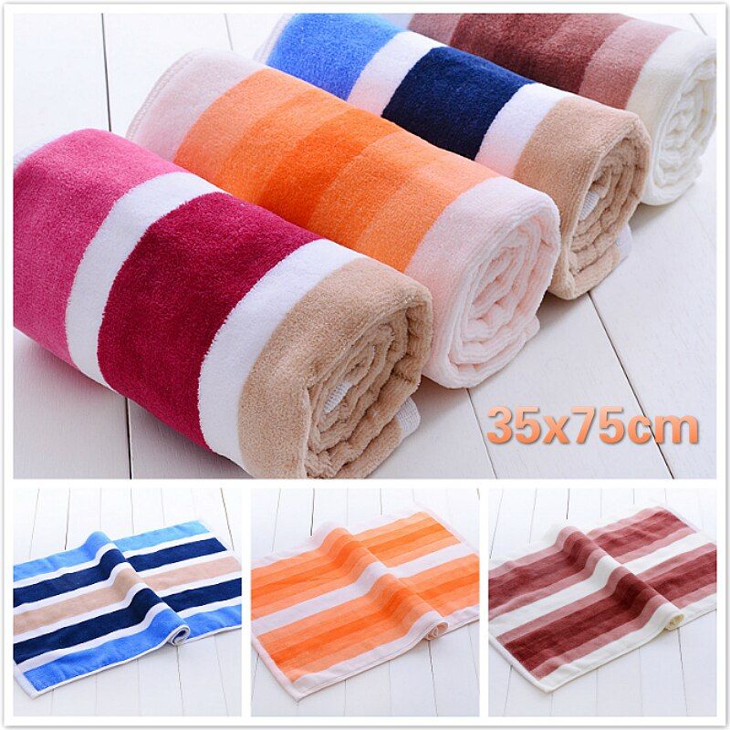 Multicolor Mosaic Striped  Washcloth Bathroom Towel
