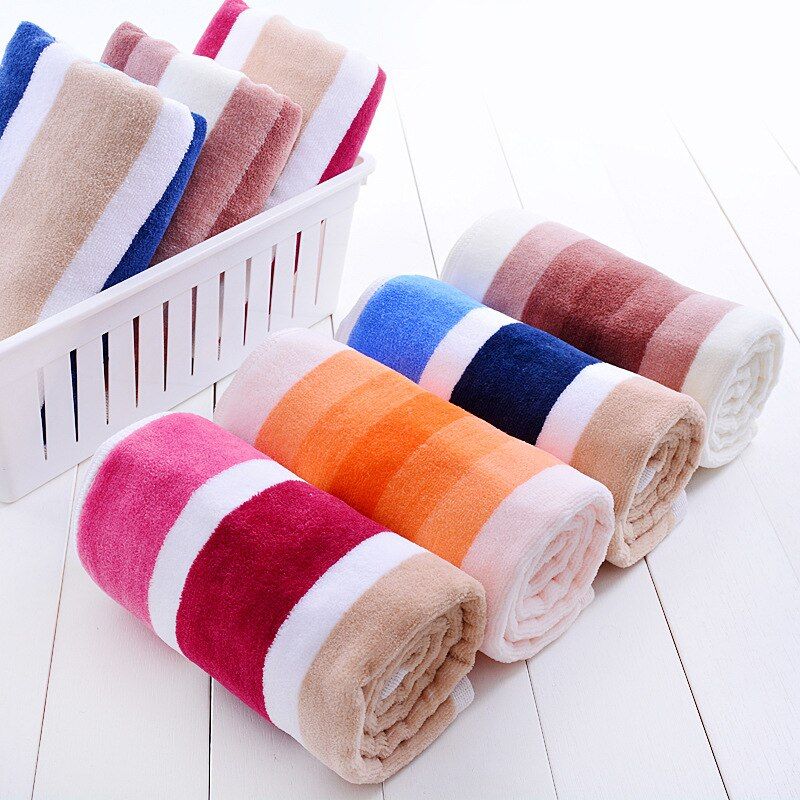 Multicolor Mosaic Striped  Washcloth Bathroom Towel