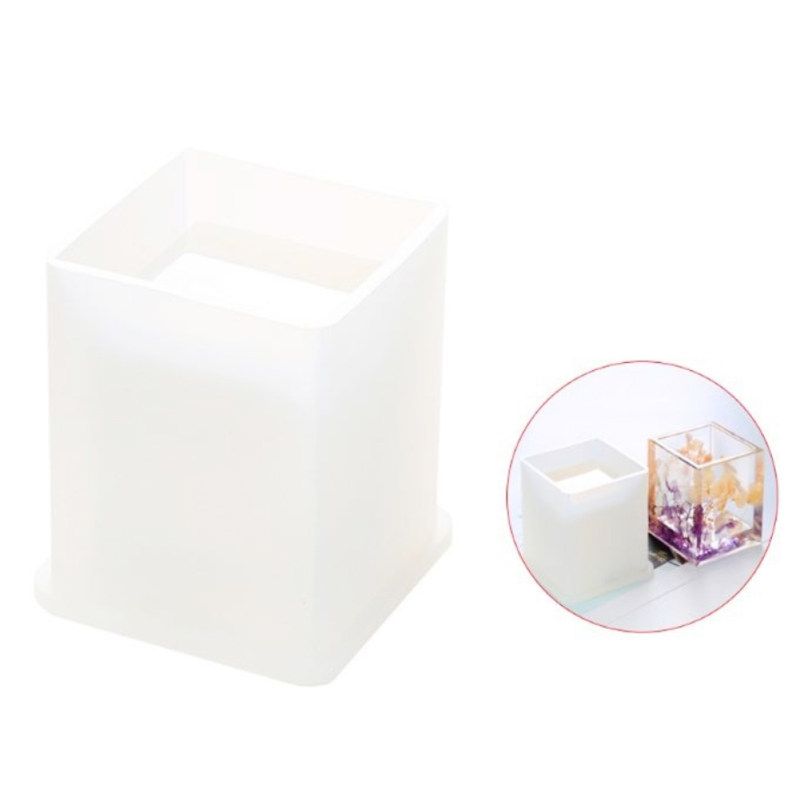 Cylinder Cuboid Silicone Epoxy Resin DIY Pen Holder Mold-2#