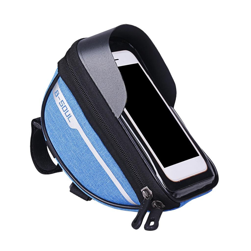 Stable Bike Frame Bag Waterproof Cycling Phone Case Holder With Blue