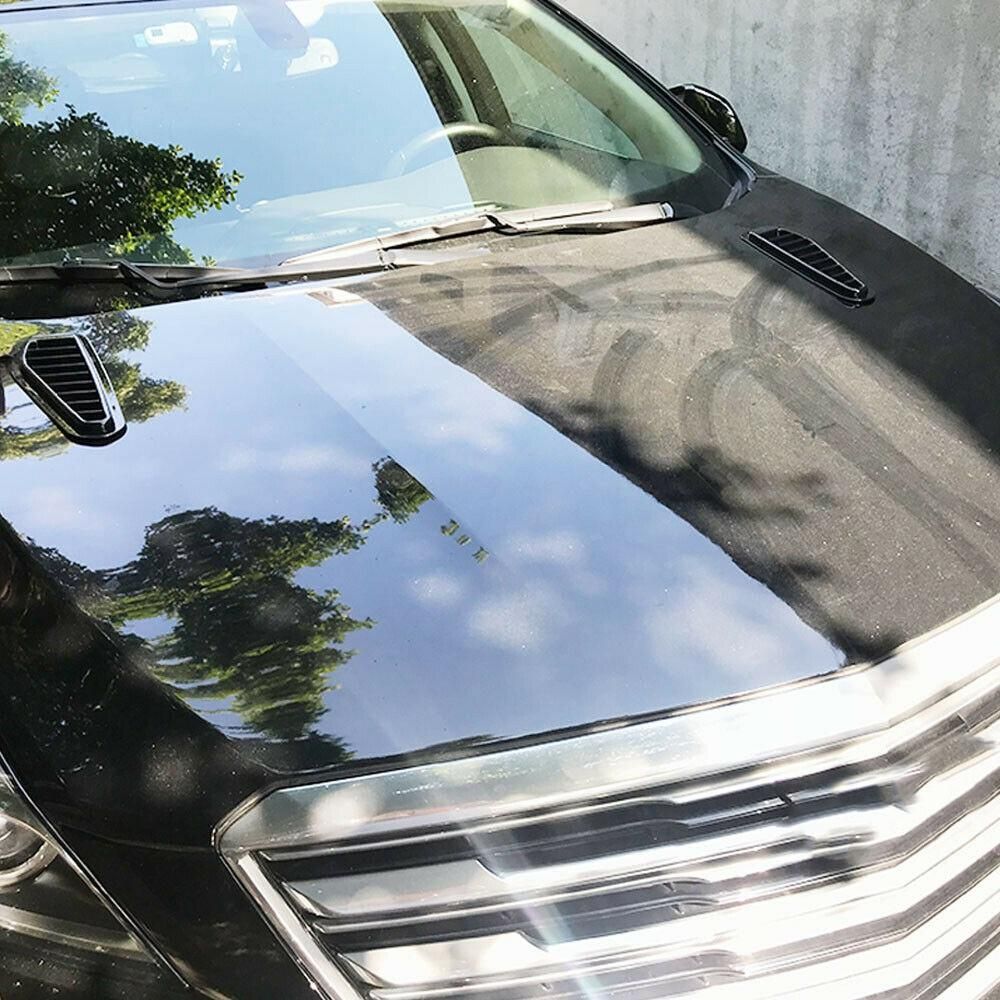 2Pcs Car Simulation Shark Air Vent Universal Glossy Black Sport Racing Air Flow Vent Bonnet Hood Scoop Cover Trim