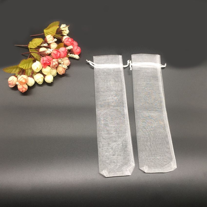 Bags Organza 50 Pouch Folding Fan White Drawstring Pcs Gift Party Hand Wedding 25mmx6mm