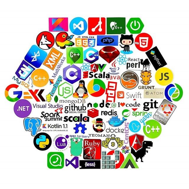 100 Pcs Internet Programming Language Stickers Java Html To