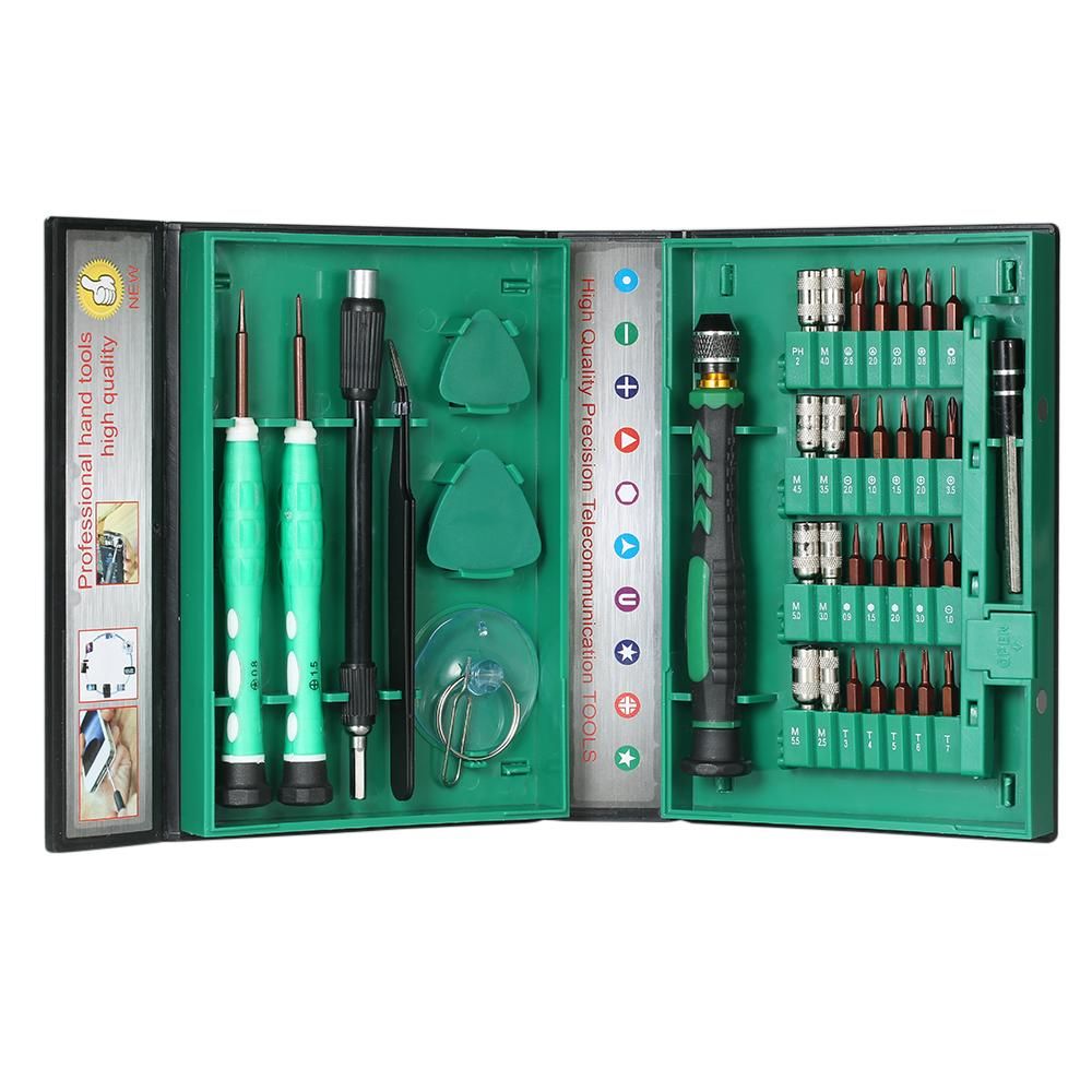 38 in 1 Multi-functional Precision Telecommunication Tool Torx Hex Slotted and Phillips Screwdrivers Set Repair Tools Kit for Cellphone Laptop