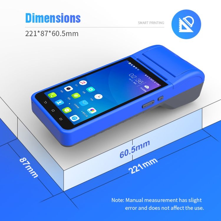 ZJ-6000 58mm PDA Handheld 5.5 Inch Barcode Two-dimensional Code Android Smart Code Cash Register Thermal Printing Hine