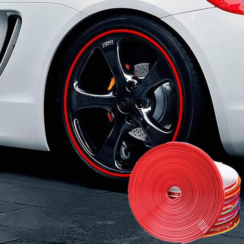 8M / Roll Rim s Car Vehicle Color Wheel Rims Protectors Protect Strip  Car Wheel Sticker Tire Protection Car Care Covers