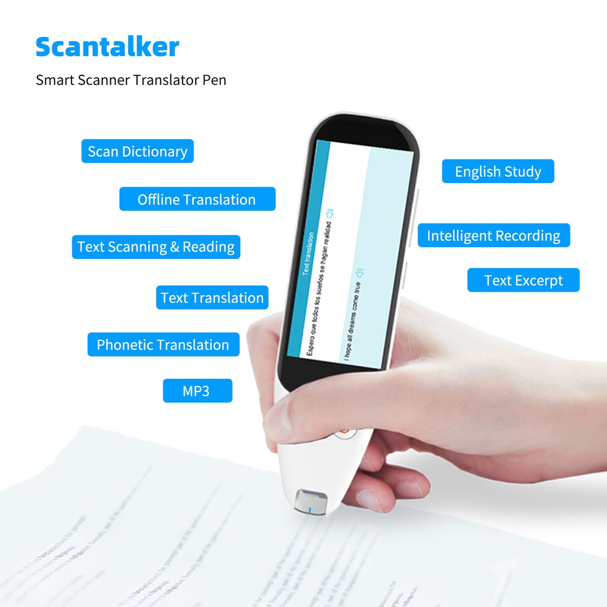 Portable Scan Translation Pen Exam Reader Voice Language