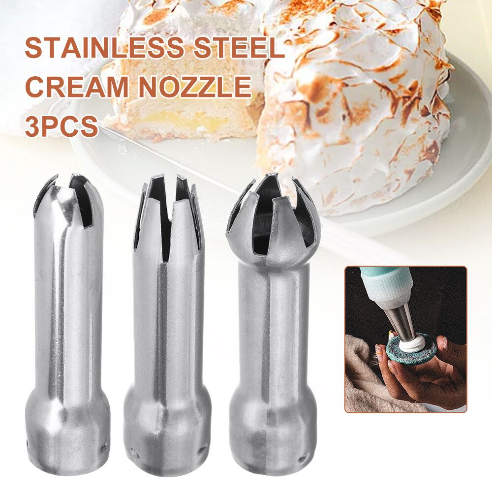 Screw Handle Decorating Nozzle Tool Foamer Siphon Bottle Accessories Stainless Steel Nozzle