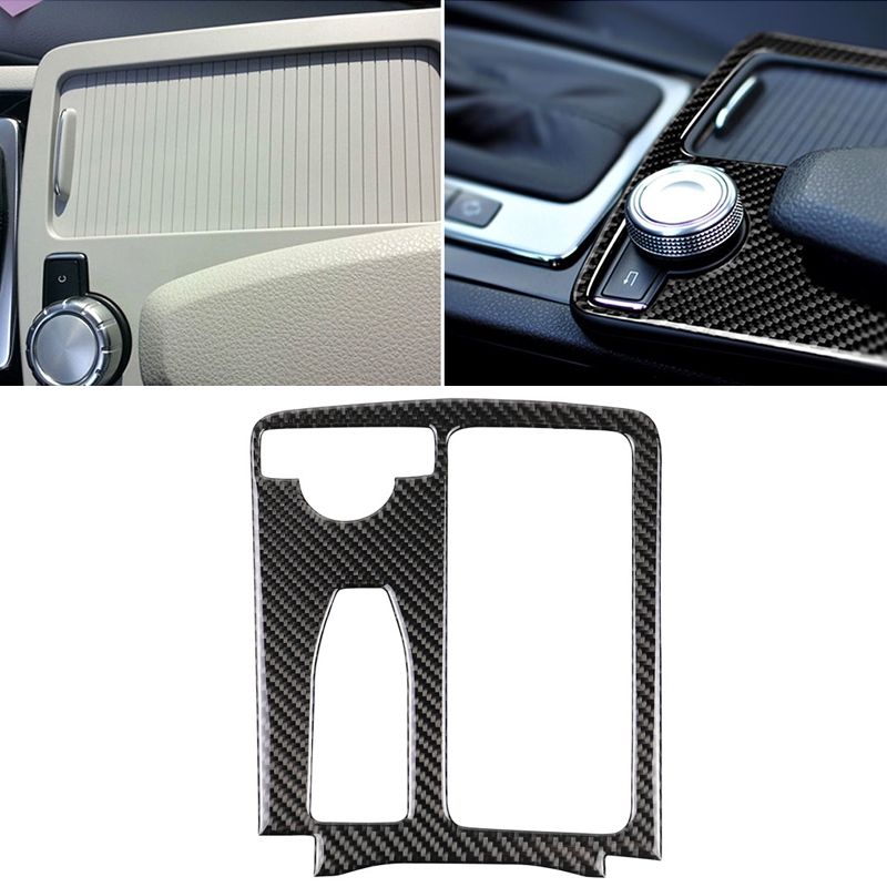Car Carbon Fiber Left Drive Gear Position Panel Decorative Sticker For Mercedes-Benz W204 2007-2013 / W212 2010-2012