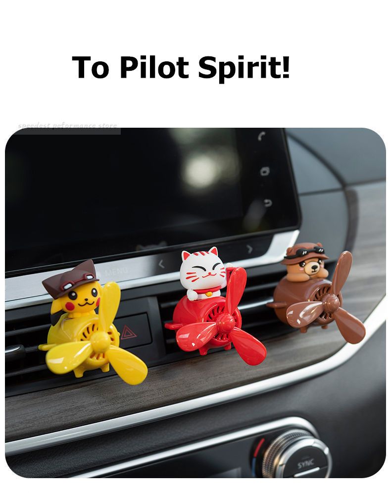 Anime Pilot Diffuser AC Vent Animation Abs Cartoon Magnetic Design 5pcs Lemon
