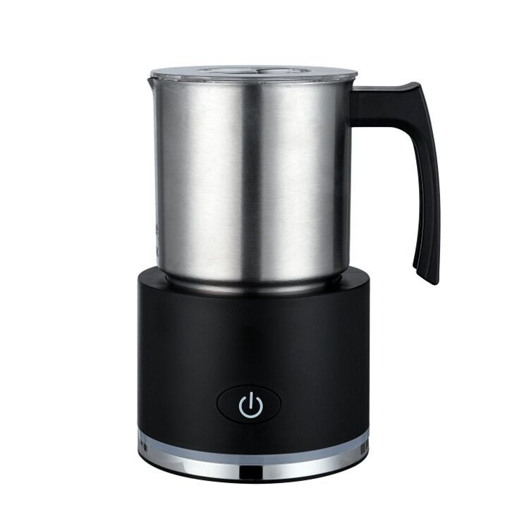 600W Automatic Electronic Hot/Cold Milk Frother Electric Heater Milkshakes - Black Glassfiber Black（stainless Steel）