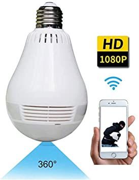Wireless Bulb Lamp Fisheye 360° Surveillance Security Camera
